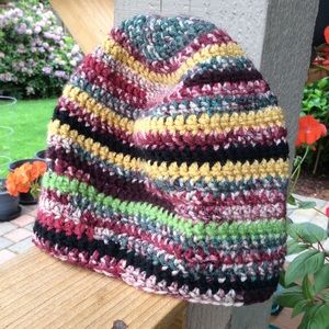 Beanie Boutique hat multi color stripe full bodied